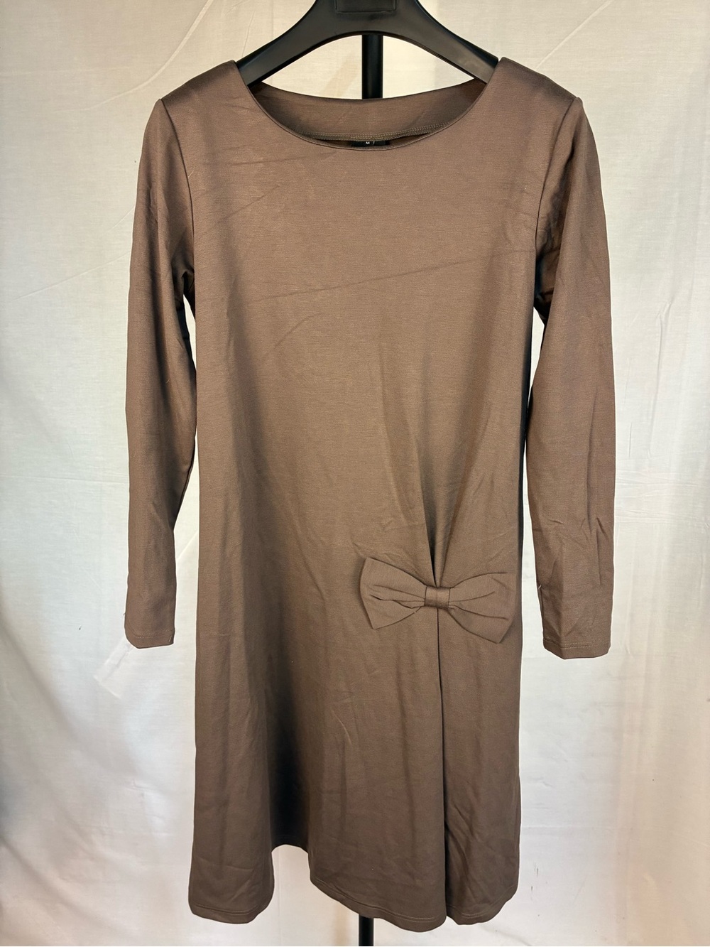 Le Muse Kiss A-Line Dress with Bow in Brown M